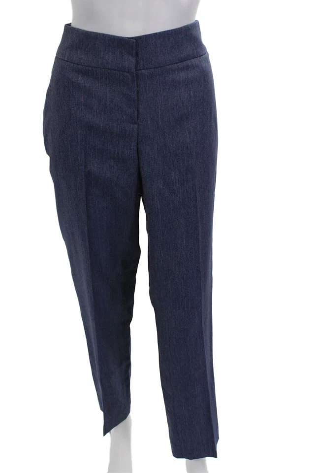 Pantalón Kasper Mujer Pierna Recta Calce Ajustado Cremallera Mosca Azul Ancla Talla 4 Foto 1 de 4