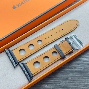 Apple Watch Hermes Simple Tour Rallye Leather Band from Japan - Picture 1 of 8