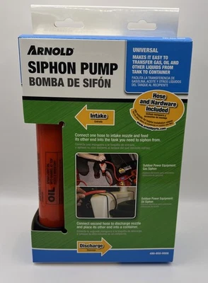 Arnold 490-850-0008 Bomba de sifón universal para gas etc Manguera y herrajes incluidos Foto 1 de 4