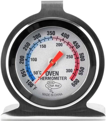 Oven Thermometer Termometro Da Forno in Metallo, Acciaio Inossidabile, Bianco - Immagine 1 di 4