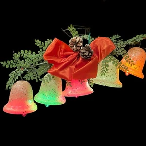 Vintage 50er Jahre Ringalite 5er Set Kunststoff beleuchtet Weihnachtsglocken Wanddeko - Bild 1 von 12