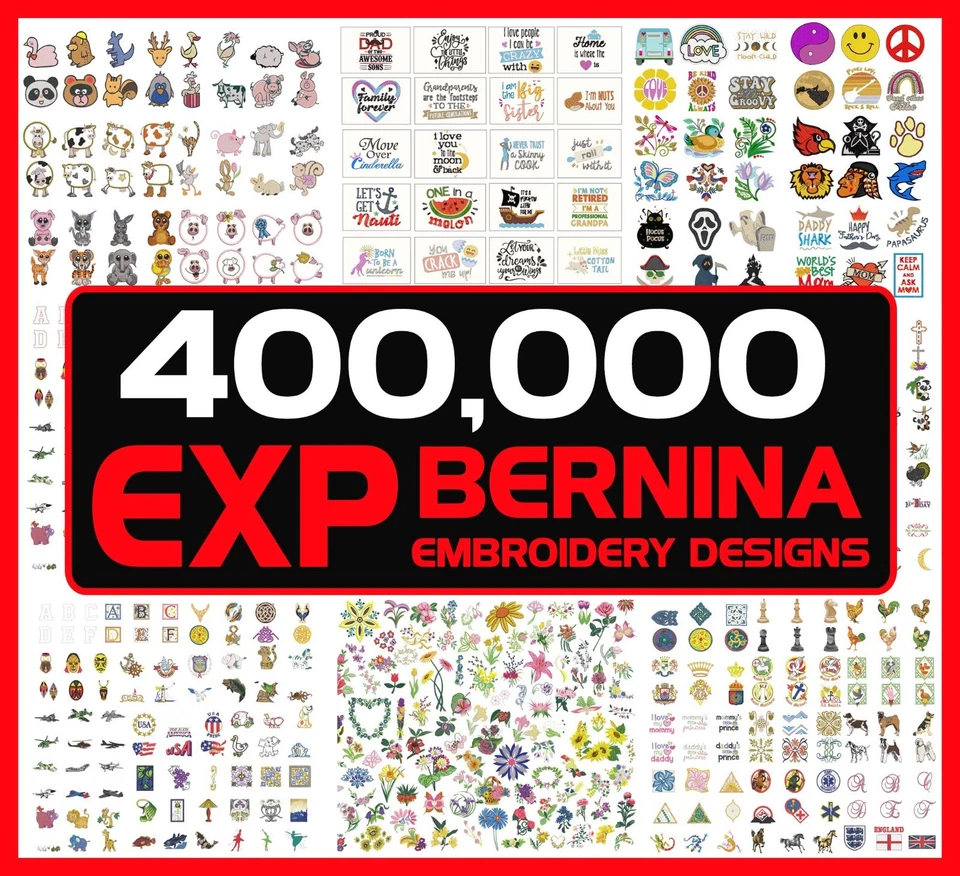 EXP Bernina Embroidery Design Files on USB - 400,000 Machine Designs - Image 1 of 4