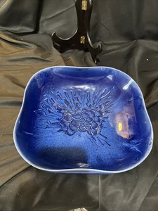 Glockenspiel Keramik große 9 3/4 Zoll tiefblaue Schüssel - Bild 1 von 9