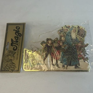 WEIHNACHTSMANN WEIHNACHTSMANN KINDER GEPRÄGT PAPPE PAPIER ORNAMENT Gold geprägt - Bild 1 von 6