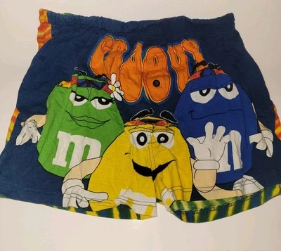 Pantalones Cortos para Dormir M&M Corbata Teñidos Años 60 Ambiente Paz Amor Chocolate Vintage Años 90 Algodón Grande Foto 1 de 4