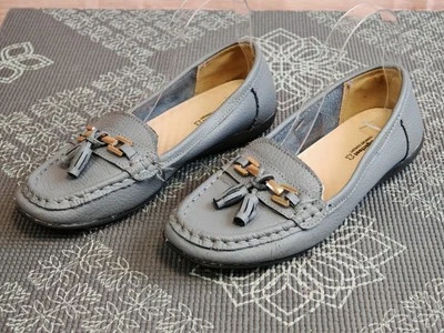 DR LIGHTFOOT Size 6 Grey Loafer Shoe Leather Tassel Detail - Image 1 of 4