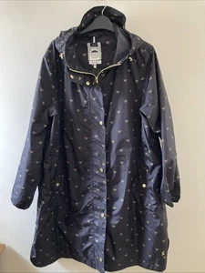 Joules Waybridge Relaxed Fit Packable Waterproof Coat Black/Bee Print 18 - Picture 1 of 4