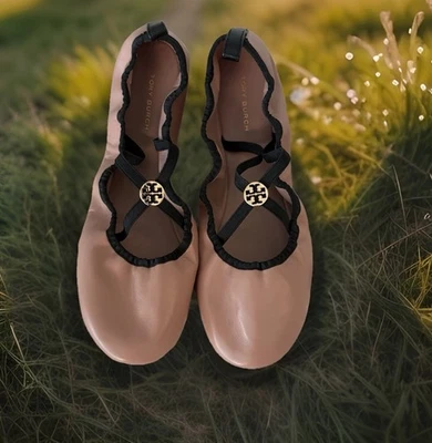Zapatos de Viaje Tory Burch Mary Jane Ballet Planos Suave Scrunch Plume Minnie Foto 1 de 4