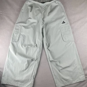 Adidas Parachute Pants Womens Wonder Silver City Escape Cargo Wide Leg Baggy Y2K - Picture 1 of 7