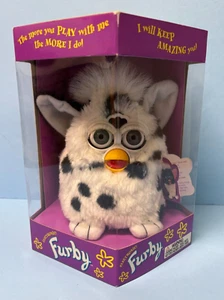 FURBY White Black Cow Spots Dalmatian 70-800 Original 1998 1st NEW SEALED RARE - Picture 1 of 2