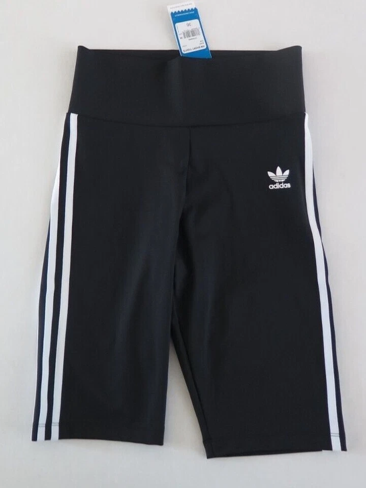 adidas Originals GN2842 Women's Black/White High Waist Biker Shorts *size XS