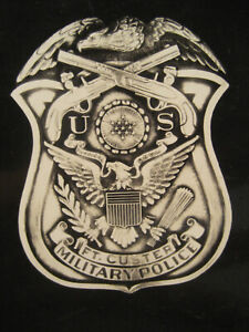 VTG 1940-50s Police Military FT. Custer Badge Photo Sample Sale W.B. Co. Detroit