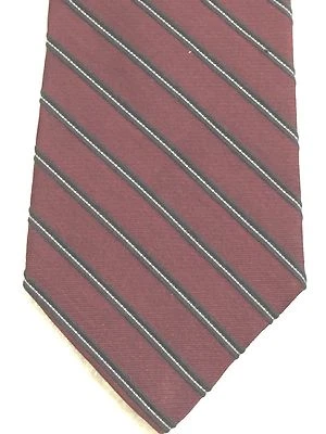 CORBATA TOMMY HILFIGER HOMBRE BORGOÑA CON RAYAS NEGRAS Y PLATEADAS 3,75 X 58 Foto 1 de 4