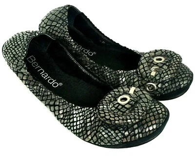 BERNARDO Leather Reptile Print Ballet Flats Women's Shoes Sz 6.5M - Image 1 of 4