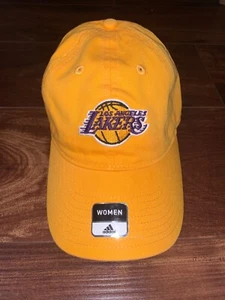 Los Angeles Lakers Adidas Womens Adjustable NBA Cap Hat Yellow NEW - Picture 1 of 7