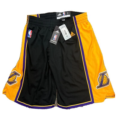 Nuevo 2014 Grande Vintage Adidas HOLLYWOOD NIGHTS Los Angeles Lakers Pantalones Cortos Negros Foto 1 de 4