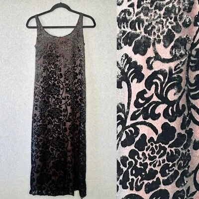 Maxi Vestido Vintage Años 90 Y2K David Warren Terciopelo Burnout Cachicho Talla 4 Foto 1 de 4