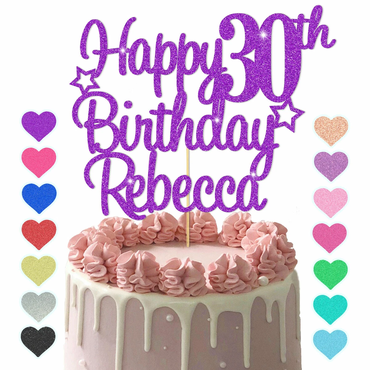 Royal Blue Glitter 49th Birthday Cake Topper - Cheers To 49 Years Party Decoration