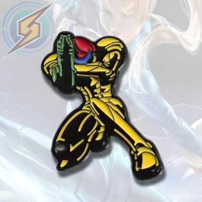SAMUS ARAN PIN Metroid 任天堂视频游戏翻领珐琅胸针(酷礼物!) — 第 1/4 张图片