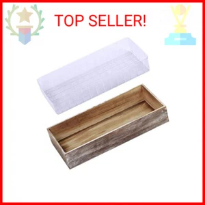 1 Pcs Wood Planter Box Rectangle Whitewashed Wooden Rectangular Planter - Picture 1 of 2