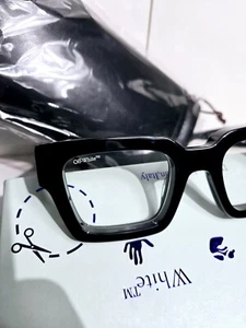 Off White Virgil OERI008 1007 Black Clear Lens glasses New Italy 50mm - Picture 1 of 5