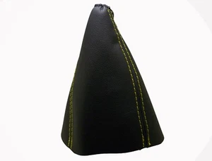 Gelb Faden Echtleder Schaltmanschette Schaltsack Für PEUGEOT 807 2002-2009 - Picture 1 of 1