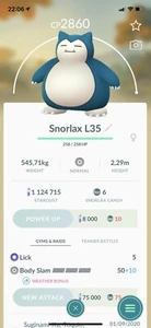 Snorlax Pokemon Gen1 Go Lv30+ Same day Pokémon Kanto - Picture 1 of 1