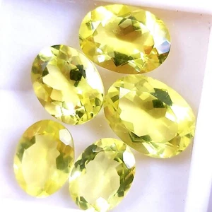 5 Pcs 54 Cts Natural Lemon Quartz Faceted Cabochon Lot 19x14 15x12mm #R-10558 - Picture 1 of 7