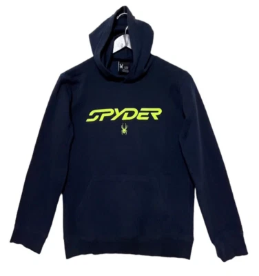 Spyder Sudadera con Capucha Niños Niños Grande 14-16 Azul Marino Manga Larga Con Bolsillos Pullover Foto 1 de 4