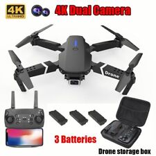 RC Drone X Pro WIFI FPV 4K HD Dual Camera Selfie Fordable Quadcopter+3 Batteries