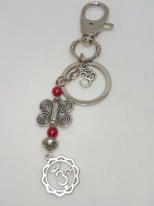 Portachiavi in Argento Tibetano con ALBERO VITA verde FENG SHUI CHAKRA WICCA BIO - Picture 1 of 2