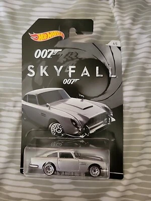 Hot Wheels 007 Skyfall 4/5 ASTON MARTIN 1963 DB5 Silver w/Lace Spoke B47 - Image 1 of 3