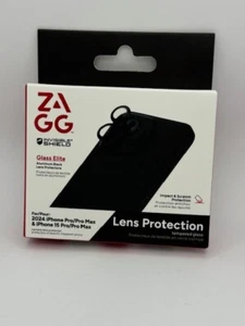 ZAGG InvisibleShield Verre Elite Aluminium Noir Protecteur d'objectif iPhone 16 Pro Max - Photo 1 sur 2
