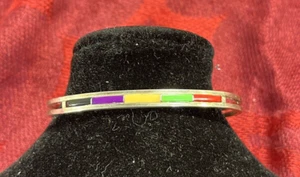 Native American Zuni Indian RD Sterling Silver Multi Stone Inlay Bracelet - 7455 - Picture 1 of 10