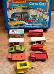 8 Vintage Lesney Matchbox Superfast 1-75 Vehicles Plus 1 Box in a 12 car Case - Picture 1 of 8
