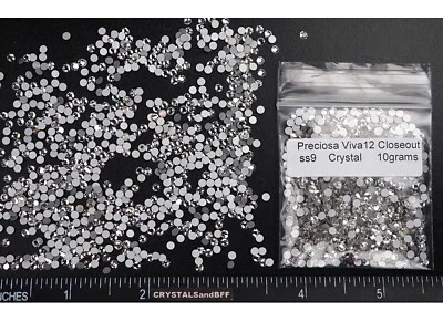 Cristal Transparente MEZCLA DE CIERRE, Preciosa VIVA Genuino Checo Estrás ss9 Arte en Uñas Foto 1 de 4