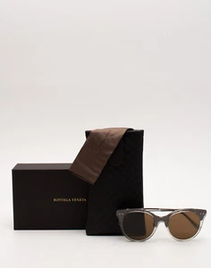 RRP€370 BOTTEGA VENETA Butterfly Sunglasses Intrecciato Trim Lenses By Zeiss - Picture 1 of 11