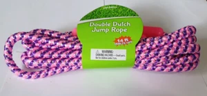 NEW Double Dutch Jump Rope Pink/Purple/Silver 14 feet Age 4 and up - Picture 1 of 9