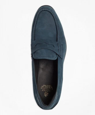 Новый в коробке Brooks Brothers 1818 Темно-синие Замшевые Лоферы Пенни 7-1/2D-Резиновая Подошва-РЕКОМЕНДУЕМАЯ РОЗНИЧНАЯ ЦЕНА ПРОИЗВОДИТЕЛЯ $298 - Изображение 1 из 4