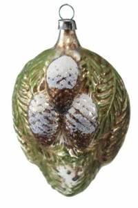 Marolin Large Pine Cones MA2011041 German Glass Ornament w/Gift Box - Picture 1 of 2