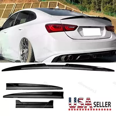 For Chevrolet Malibu 05-2023 Adjustable Gloss Rear Trunk Spoiler Wing Lip CAO - Image 1 of 4