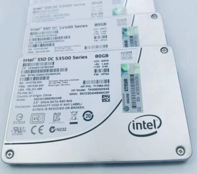 80GB SSD INTEL S3500 Solid State Drive SATA 6Gb/s TK0080GDSAE SSDSC2BB080G4P - Image 1 of 3