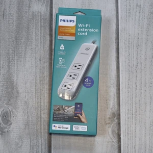 NEW Philips 4' Smart Plug 3-Outlet Extension Cord - White - Picture 1 of 4