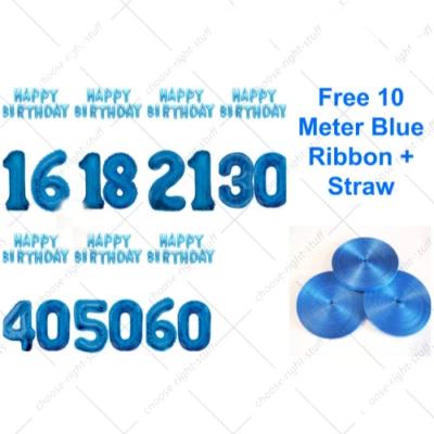 Happy Birthday Giant Age Number Foil Balloons Self-inflating Banner Baloons - Image 1 of 4