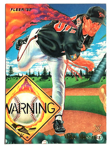 HOF'er MIKE MUSSINA Orioles 1994 Fleer PRO VISIONS INSERT WARNING Card #1 of 6