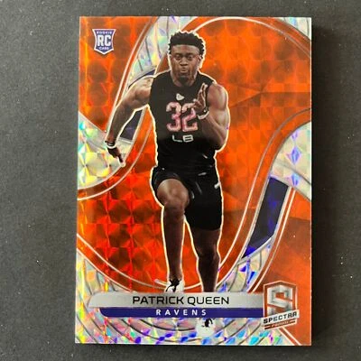 2020 Panini Spectra Neon Orange Rookie #200 Patrick Queen 15/15 Baltimore Ravens - Image 1 of 2