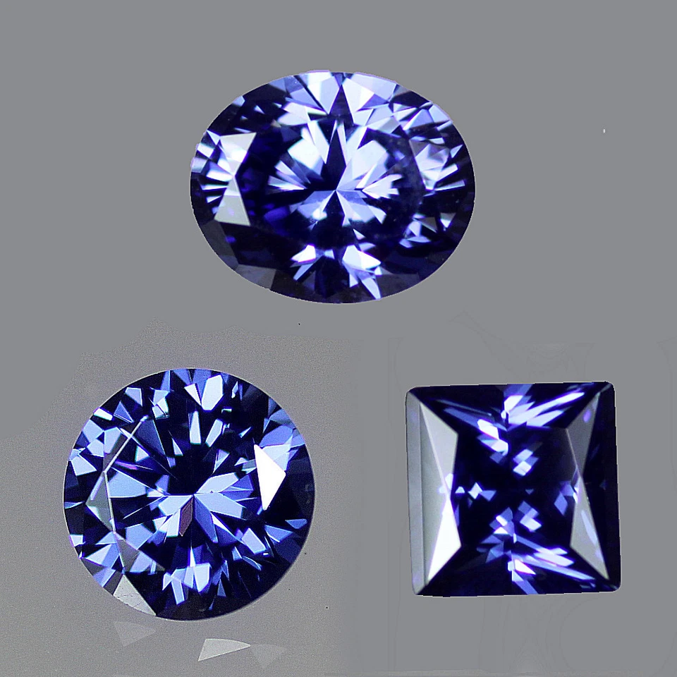 Simulated Tanzanite Cubic Zirconia CZ Cut & Size Choice — 第 1/1 张图片