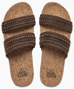 Reef Cushion Vista Braid Thread Open Toe Slide Sandals Size 5 Brown - Picture 1 of 6