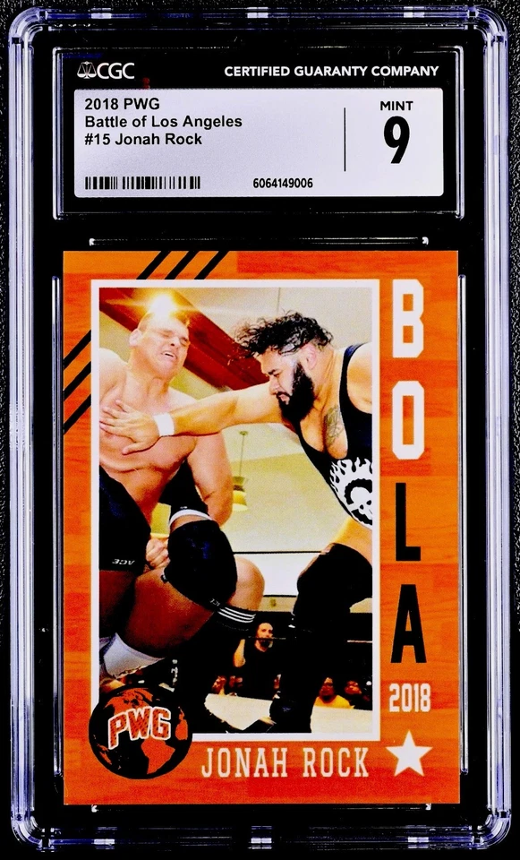 Bronson Reed /Jonah Rock 2018 PWG BOLA #15 Rookie RC Walter / Gunther CGC 9 - Image 1 of 4