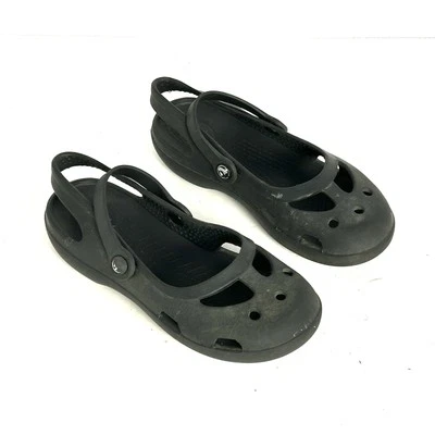 Zapatos CROCS Clásicos Sin Cordones Mary Jane Negros Niños Talla J 1 Impermeables Foto 1 de 4